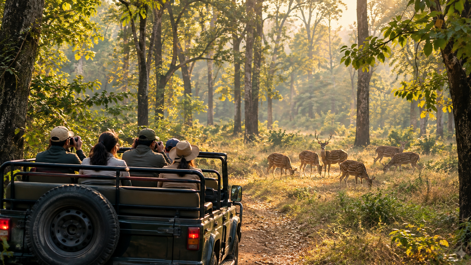 Wild elephants in Corbett Tiger Reserve forest